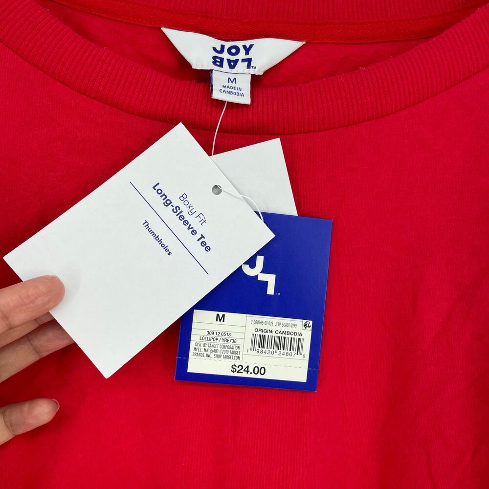 Joy Lab Boxy Fit Long Sleeve Tee Size Medium - Picture 6 of 8